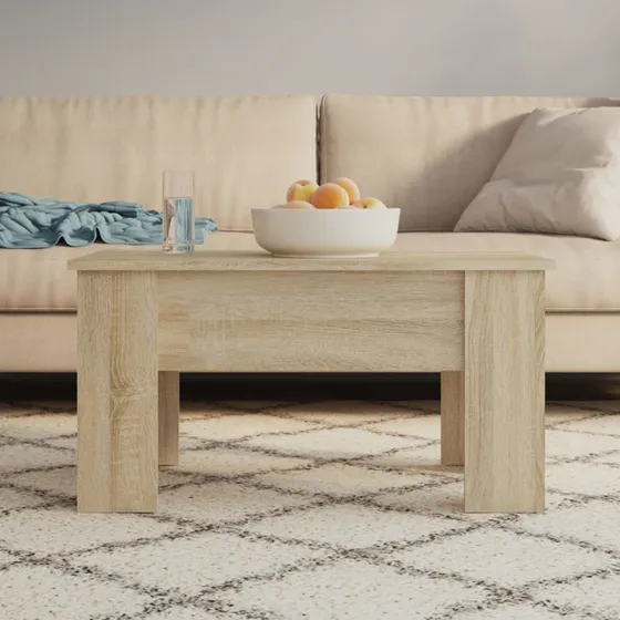vidaXL Sofabord 79x49x41 cm Konstrueret Træ Sonoma-Ege