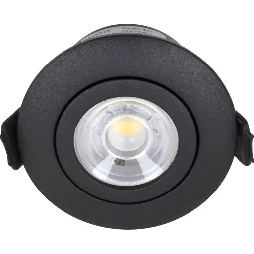 Nordtronic Low Profile Flexible indbygningsspot, 5,5 cm, sort, 4000K