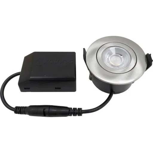 Nordtronic Low Profile Flexible udendørs indbygningsspot, Ø5,5 cm, børstet alu, 4000K