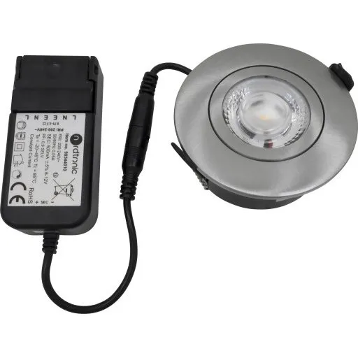 Nordtronic Low Profile Flexible udendørs indbygningsspot, 7,5 cm, børstet alu, 4000K