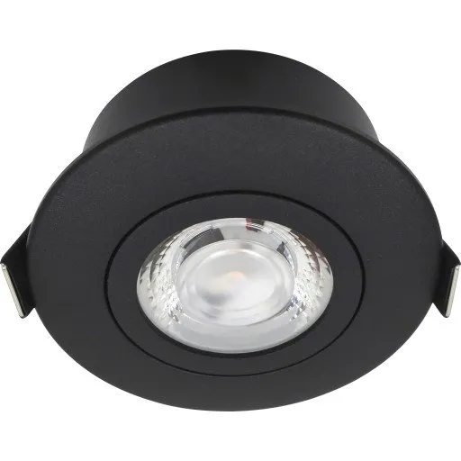 Nordtronic Low Profile Flexible indbygningsspot, 7,5 cm, sort, 2700K