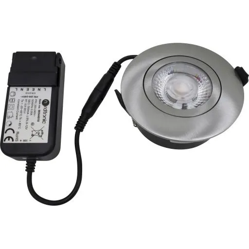 Nordtronic Low Profile Flexible indbygningsspot, 8,3 cm, børstet alu, CTW