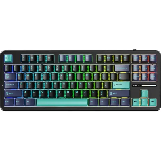 AULA F87 Pro GrayWood V4 TKL Mekanisk Gaming Tastatur - Grå