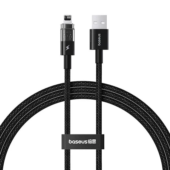 Baseus Gem USB-kabel til iPhone 2,4 A, 1 m, sort