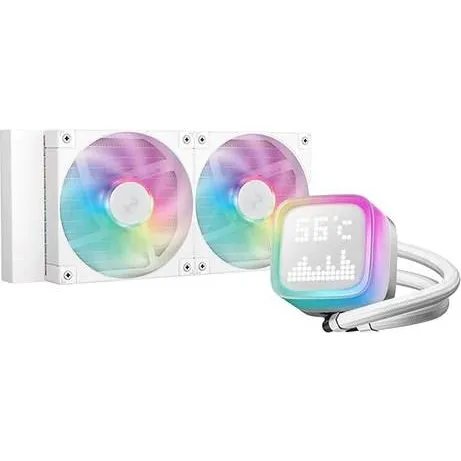 DeepCool LP240 White 240 mm AIO vandkøling med 2×120 mm blæsere