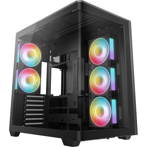 DeepCool CG590U 5F Tower, Sort, 5x 120 mm RGB-ventilatorer