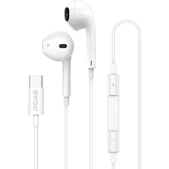 BWOO HF175 USB-C Høretelefoner Hvid til iPhone 17/16/15