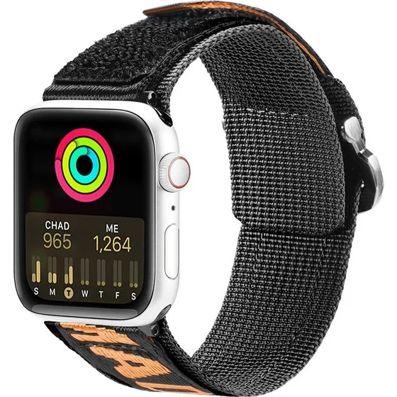Dux Ducis Strap Outdoor, Sort/Orange til Apple Watch Ultra SE 49/45/44/42mm