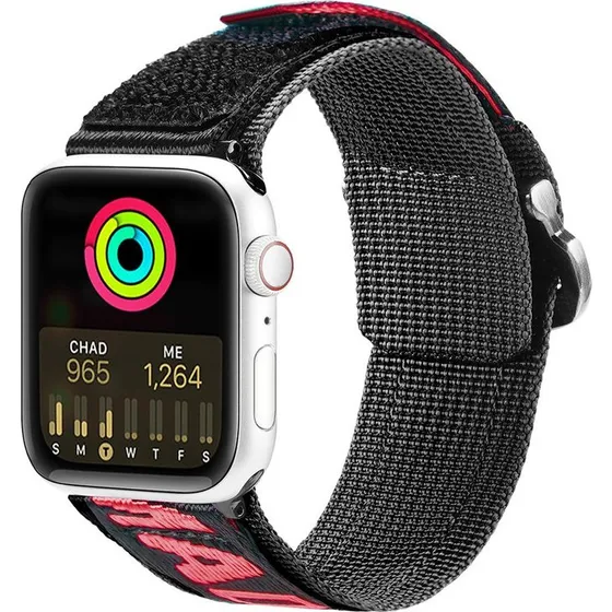 Dux Ducis Strap Outdoor Sort/Rød til Apple Watch Ultra SE 49/45/44/42 mm