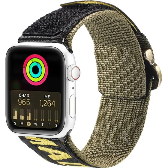 Dux Ducis Strap Outdoor, Gul/Sort for Apple Watch Ultra SE 49/45/44/42mm