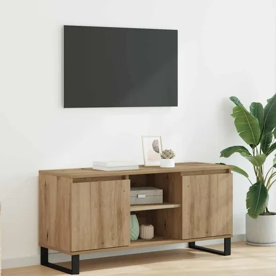 vidaXL Artisan Egetræ TV-skab 104x35x50 cm