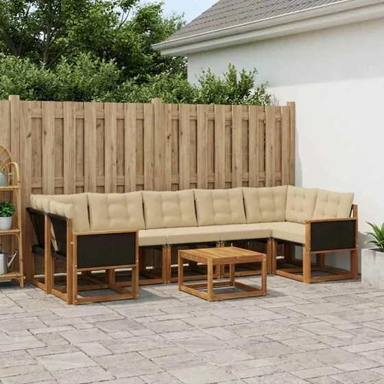 vidaXL Udendørs Sofagruppe 8 pcs Naturlig/Beige