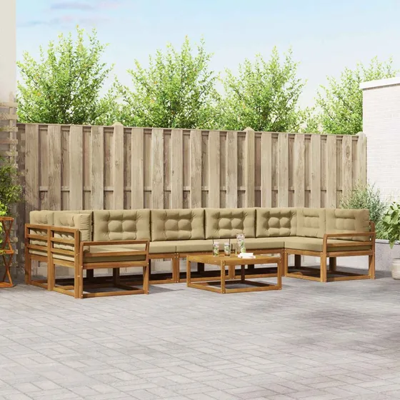 vidaXL Udendørs Sofagruppe 8 dels Naturlig/Beige