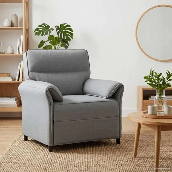 vidaXL Sofa 100% Polyester Metalramme MDF, Lysegrå, 1-70 cm