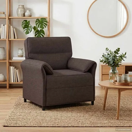 vidaXL Sofa 100% Polyester Metalramme MDF, Krydsfinér, Mørkebrun