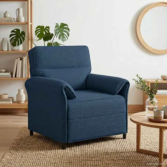 vidaXL Sofa 100% Polyester Metalramme MDF, Krydsfinér, Blå