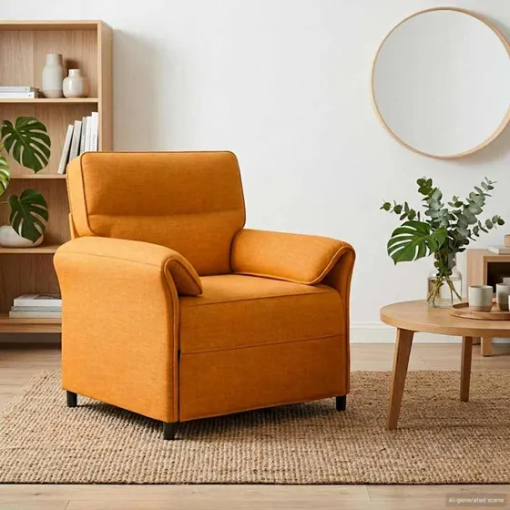 vidaXL Sofa 100% Polyester, Metalramme, MDF, Krydsfinér, Mørkegul (70 cm)