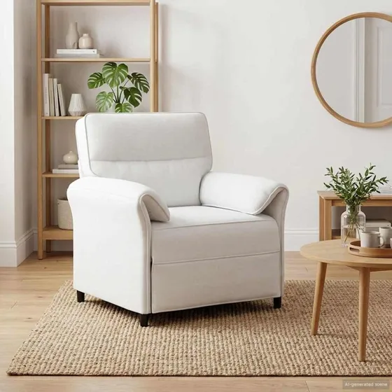 vidaXL Sofa 100% Polyester Metalramme MDF, Hvid, 1- (70 cm)