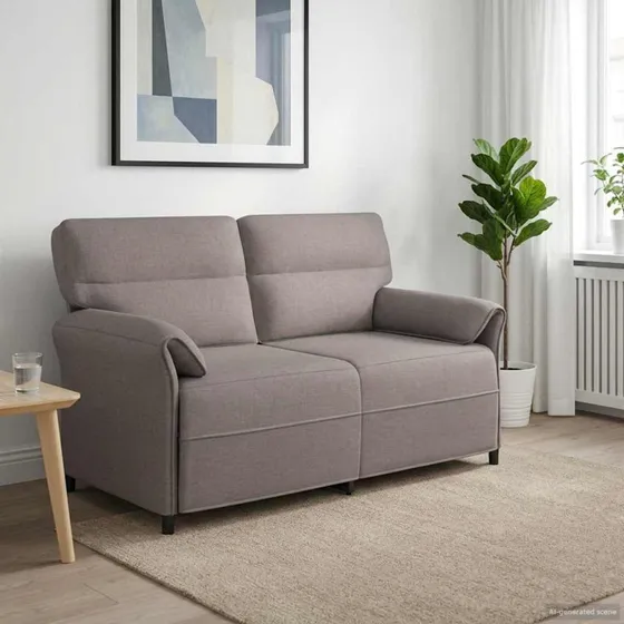 vidaXL 2-sæder Sofa Gråbrun 140 cm 100% Polyester Metalramme MDF