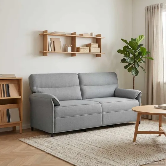 vidaXL 3-personers Sofa Lysegrå 100% Polyester Metalramme MDF