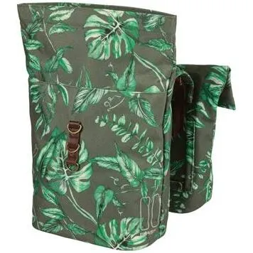 Basil Ever-Gron Dobbelt cykeltaske 28/32 L – Timiangrøn