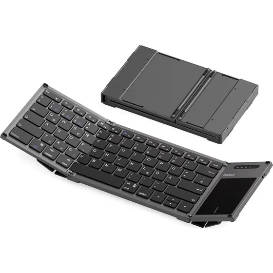 Inateck KB06101 Stålgrå Trådløst Tastatur med Touchpad, RF + Bluetooth 5.3