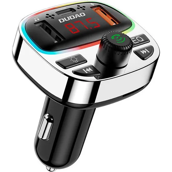 Dudao R2PRO+ FM-Transmitter med RGB-belysning og 25W hurtigoplader
