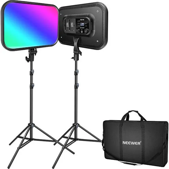 Neewer RGB168 60W RGBWW LED-Lys (2 stk) med Stativ