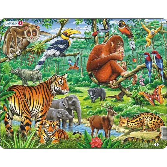 Larsen Puzzles Jungle Animals - 20 brikker Maxi (36,5x28,5 cm)