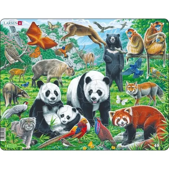Larsen Puzzles Kinesiske Dyr - 56 Brikker Maxi (36,5x28,5 cm)