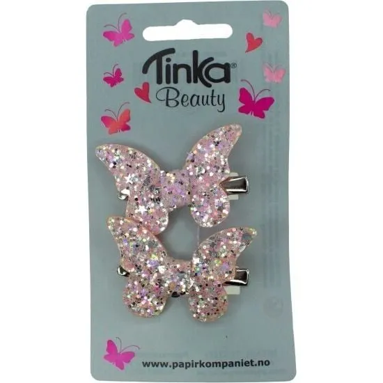 Tinka Beauty Hårclips Sommerfugl Glitter 2 stk