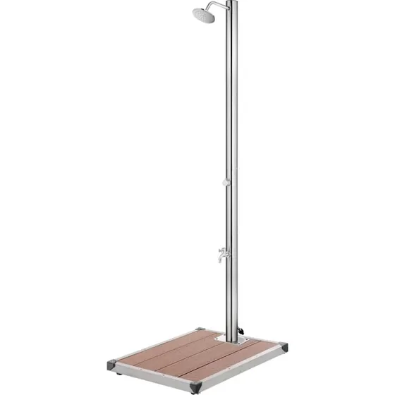 vidaXL Havebruser med brun bund 220 cm rustfrit stål