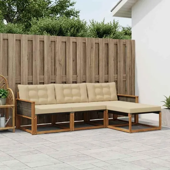 vidaXL Udendørs Sofagruppe 4-pces Naturlig/Beige