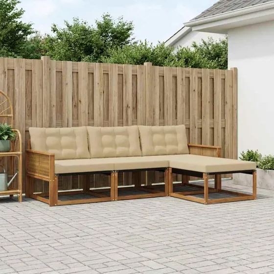 vidaXL Udendørs Sofagruppe 4-pces Naturlig/Beige