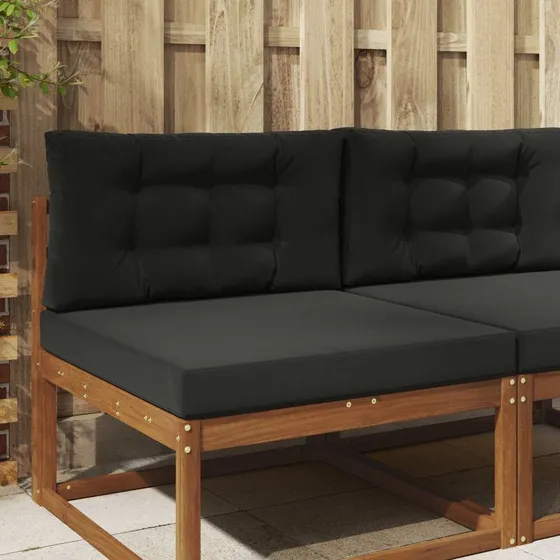 vidaXL Udendørs Sofa Pude 2 stk Sort Polyester