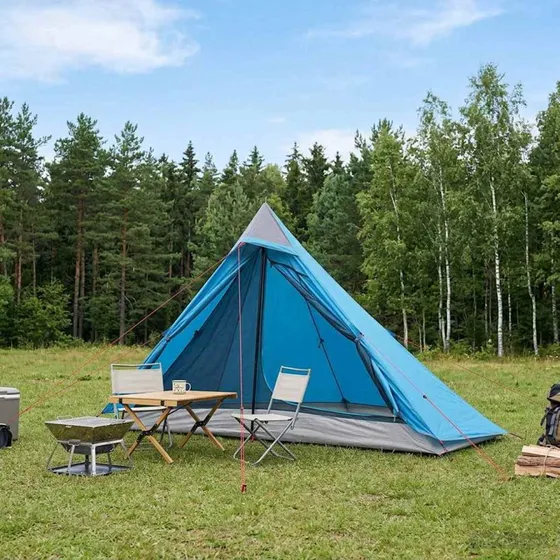 vidaXL Backpackingtelt Blå 222 x 85 x 125 cm