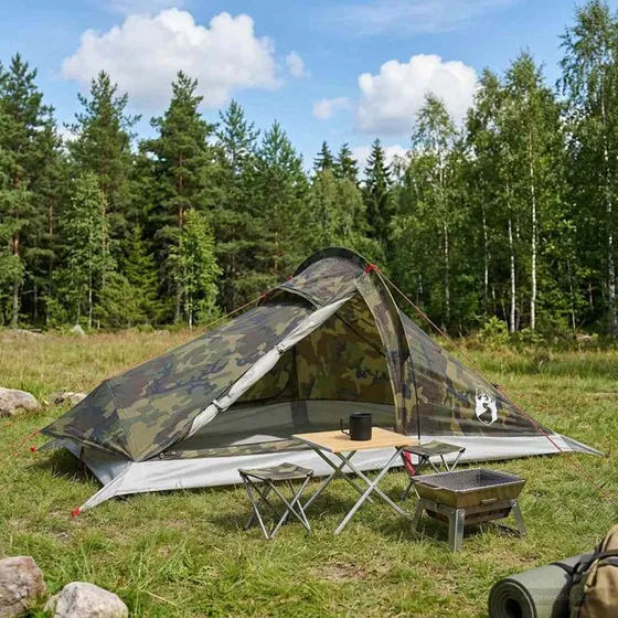 vidaXL Rygsæktelt Camouflage 4-Personer