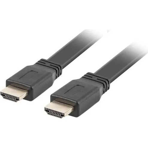 Lanberg HDMI-kabel 5 m, HDMI 2.0, sort, flad
