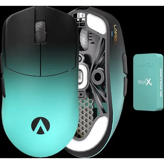 Lamzu Maya X - Trådløs Gamingmus med 8K Sensor, Blå