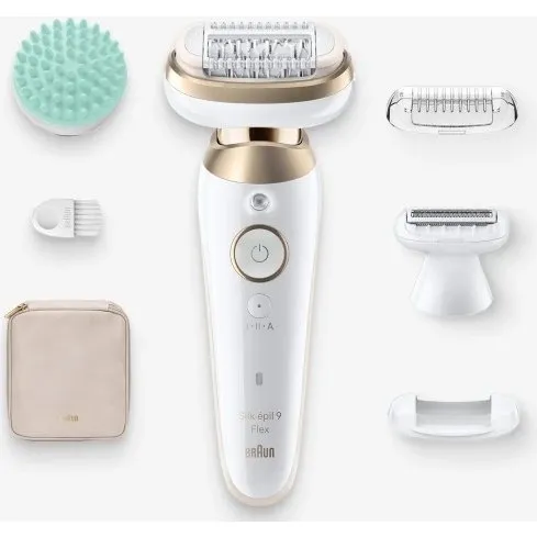 Braun Silk-épil 9 Flex 9-071 3D, 40 pincetter, Guld/Hvid