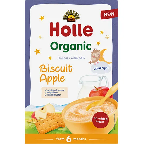 Holle Fuldkornsgrød med mælk, kiks & æble Øko 250 g