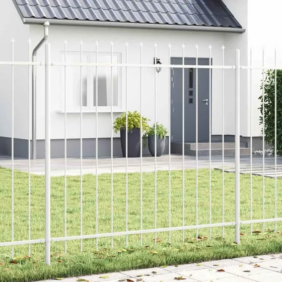 vidaXL Havehegn 5 stk, Hvid, 8,5 x 1,5 m, Pulverlakeret Stål