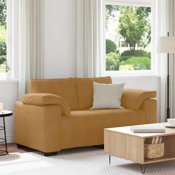 vidaXL Elskovssofa 160x77x82 cm fløjl brun