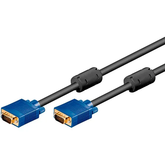 Goobay VGA FullHD Kabel, 10m, Sort, Blå Stik