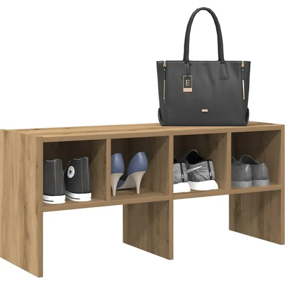 vidaXL Skostativ Stabelbar 89,5x30x40 cm Røget Egetræ