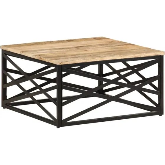 vidaXL Sofabord 68x68x35 cm i massivt mangotræ med stålben