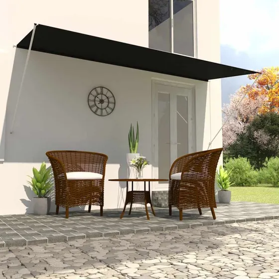 vidaXL Foldemarkise 400x150 cm antracitgrå
