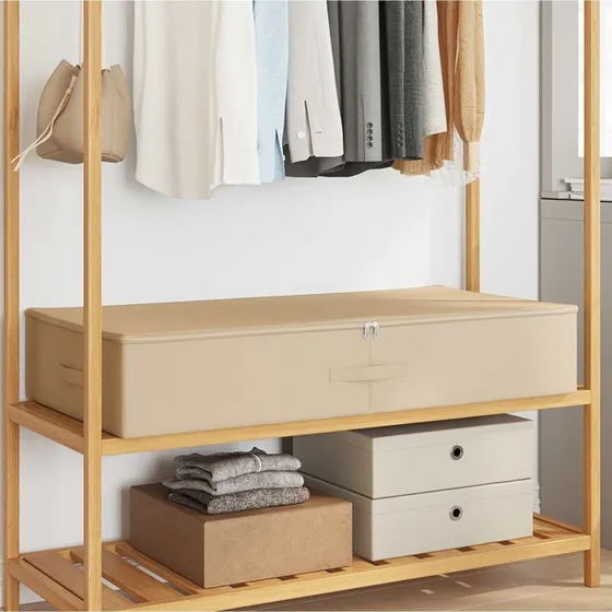 vidaXL Opbevaringskasse 2 stk Cremefarvet 100 x 50 x 18 cm