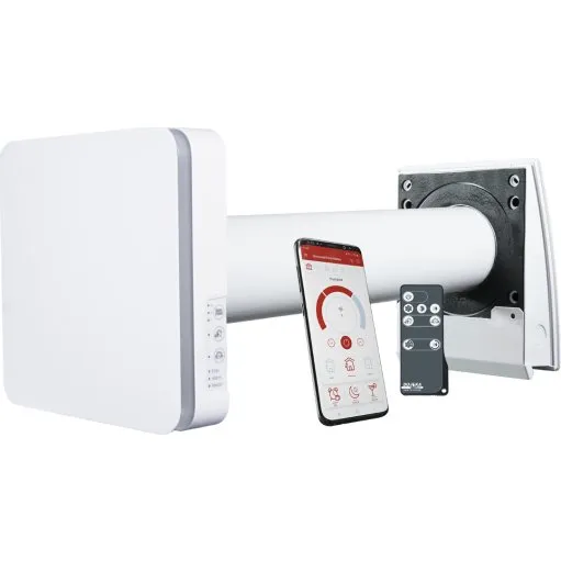 Duka One Pro 25 S Wi-Fi ventilator med varmegenvinding, hvid, Ø100 mm