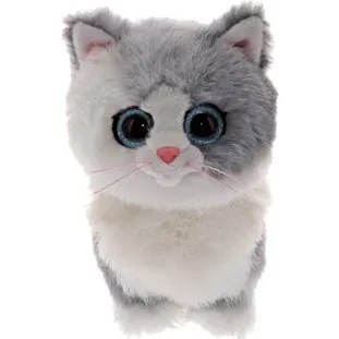 TY Beanie Boos Furley Kat Grey/White Plush